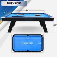 Sports 7' Pool Table with Top
