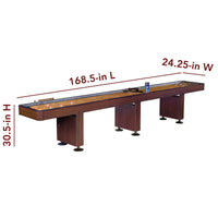 Challenger 14' Deluxe Pub Style Shuffleboard Table - Walnut Finish