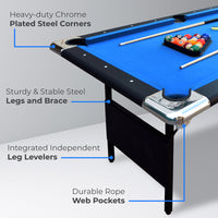 Fairmont 6-ft Portable Folding Billiards Pool Table