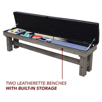 Logan 7-ft 3-in-1 Multi Game Dining Table w/ Benches and Ping Pong