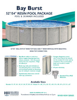 Bay Burst 52" or 54" Tall Resin Above Ground Pool Kit plus Starter Package
