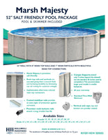 Marsh Majesty Salt-Friendly 52" Tall Resin Above Ground Pool Kit plus Starter Package