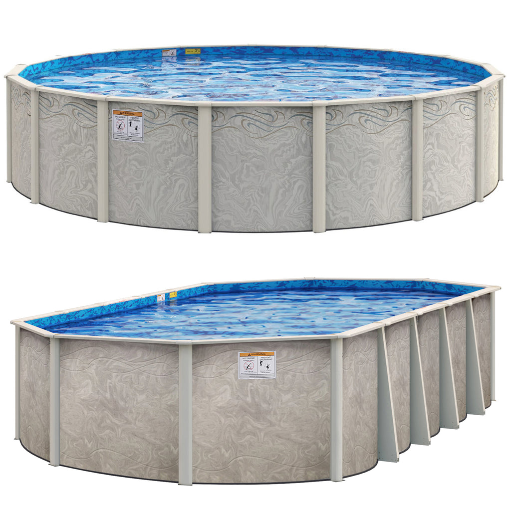 Marsh Majesty Salt-Friendly 52" Tall Resin Above Ground Pool Kit plus Starter Package