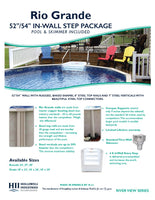 Rio Grande 52" or 54" Tall Steel Above Ground Pool Kit W/ Step plus Starter Package
