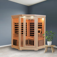 Sonoma 3 Person Hemlock FAR Infrared Corner Sauna with Bluetooth Stereo