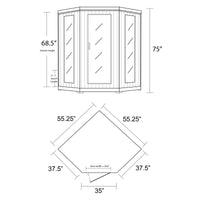 Sonoma 3 Person Hemlock FAR Infrared Corner Sauna with Bluetooth Stereo