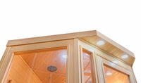 Sonoma 3 Person Hemlock FAR Infrared Corner Sauna with Bluetooth Stereo