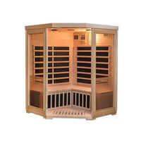 Sonoma 3 Person Hemlock FAR Infrared Corner Sauna with Bluetooth Stereo