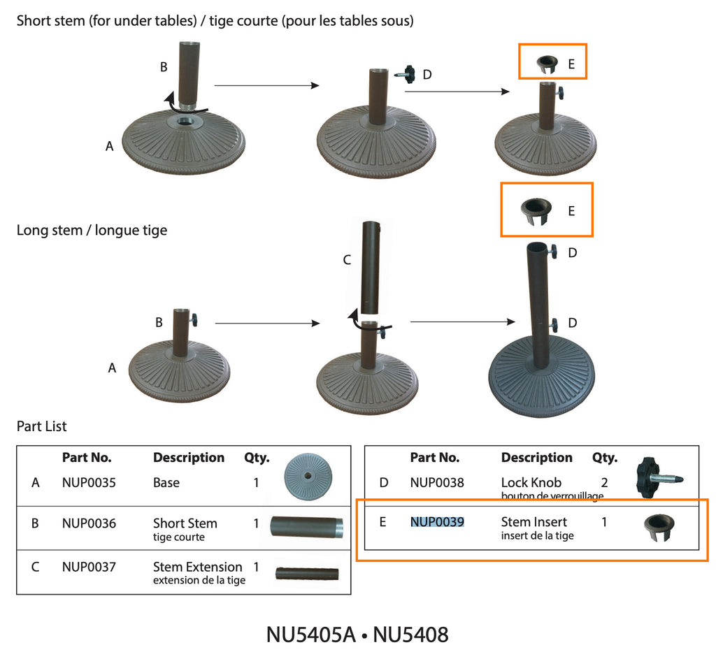 Replacement Part NUP0039 Stem Insert