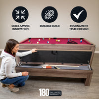Newport 7-Ft Pool Table Combo Set W/ Benches