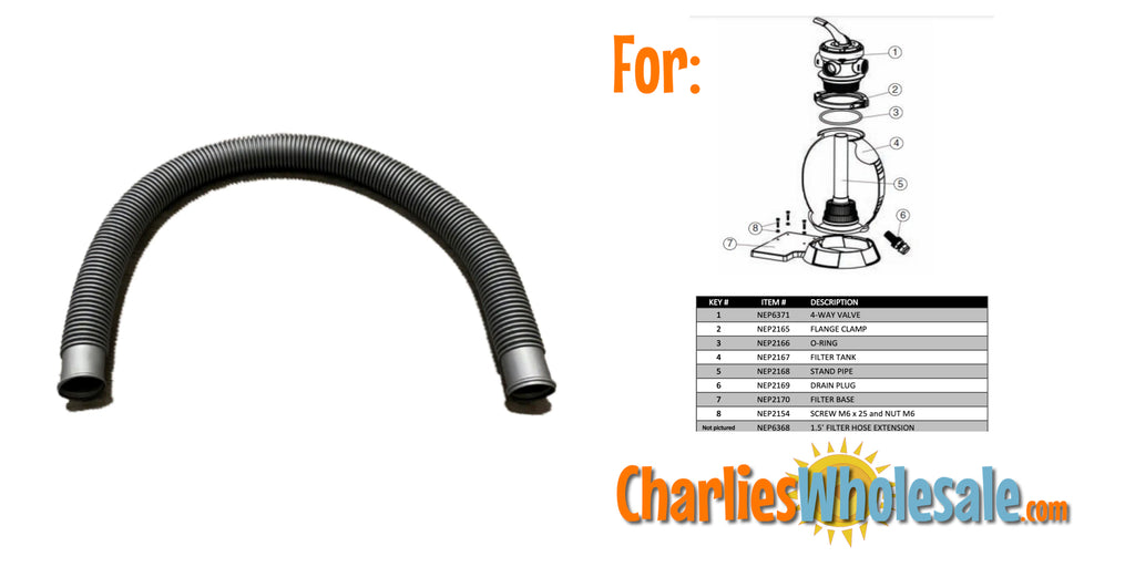 Replacement Part NEP6368 1.5' Pump-to-Filter Hose