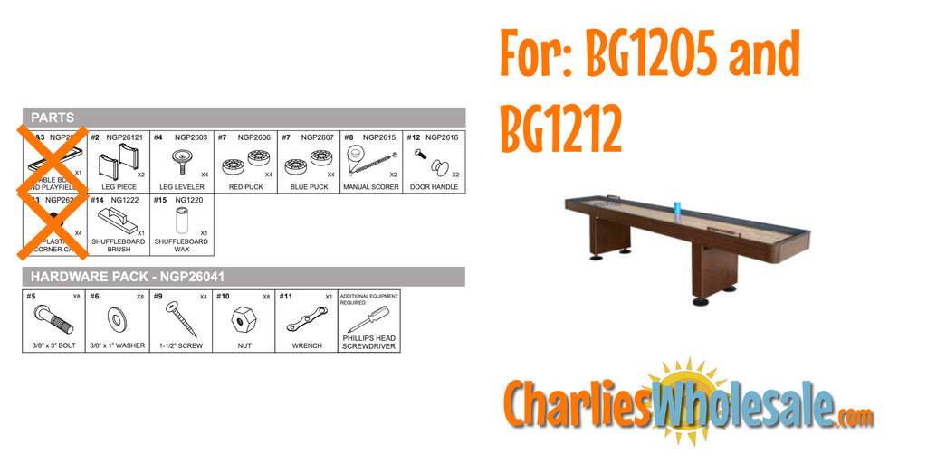 Replacement Part NG1205BW Walnut Legs and Accessories Box