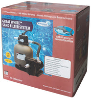 Great White Sand Filter System with 1 Horsepower HP Dual 2 Speed Pump for Above Ground Pools