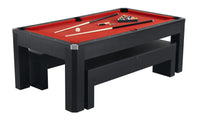 Park Avenue 7' Combo Dining Pool Table plus Table Tennis Set Black