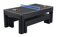 Park Avenue 7' Combo Dining Pool Table plus Table Tennis Set Black