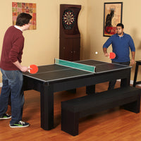 Park Avenue 7' Combo Dining Pool Table plus Table Tennis Set Black