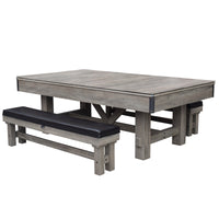 Logan 7-ft 3-in-1 Multi Game Dining Table w/ Benches and Ping Pong