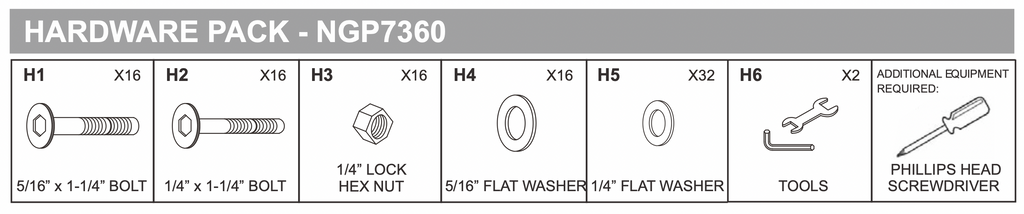 Replacement Part NGP7360 Hardware Pack