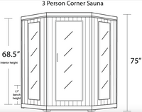 Sante Fe 3 Person Hemlock Corner Infrared Sauna with 7 Carbon Heaters