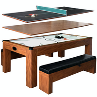 Sherwood 7' Air Hockey + Table Tennis + Dining Combo Set