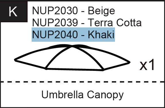 Replacement Part NUP2040 Khaki Canopy