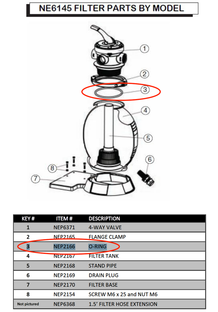 Replacement Part NEP2166 O-Ring AC 83348