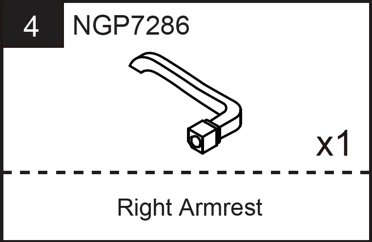 Replacement Part NGP7286 Right Armrest