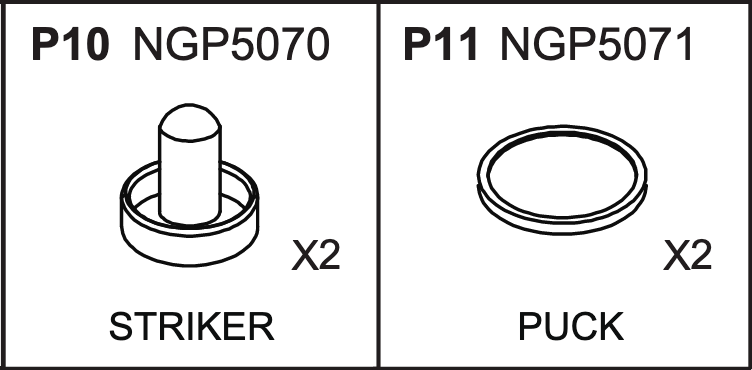 Replacement Part NGP5070 and NGP5071 Set of 2 Pucks and Strikers