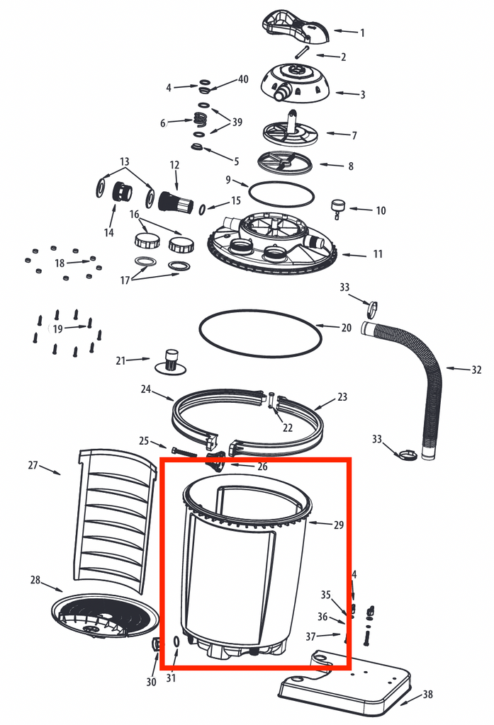 Replacement Part NEP4280 Filter Tank