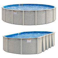 Silver Sands 54" Tall Steel Wall Resin Above Ground Pool Kit plus Starter Package