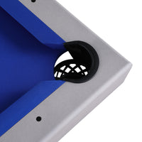 Santorini 82" Outdoor Slate Pool Table with Dining Top Benches and Ping Pong