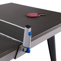 Santorini 82" Outdoor Slate Pool Table with Dining Top Benches and Ping Pong
