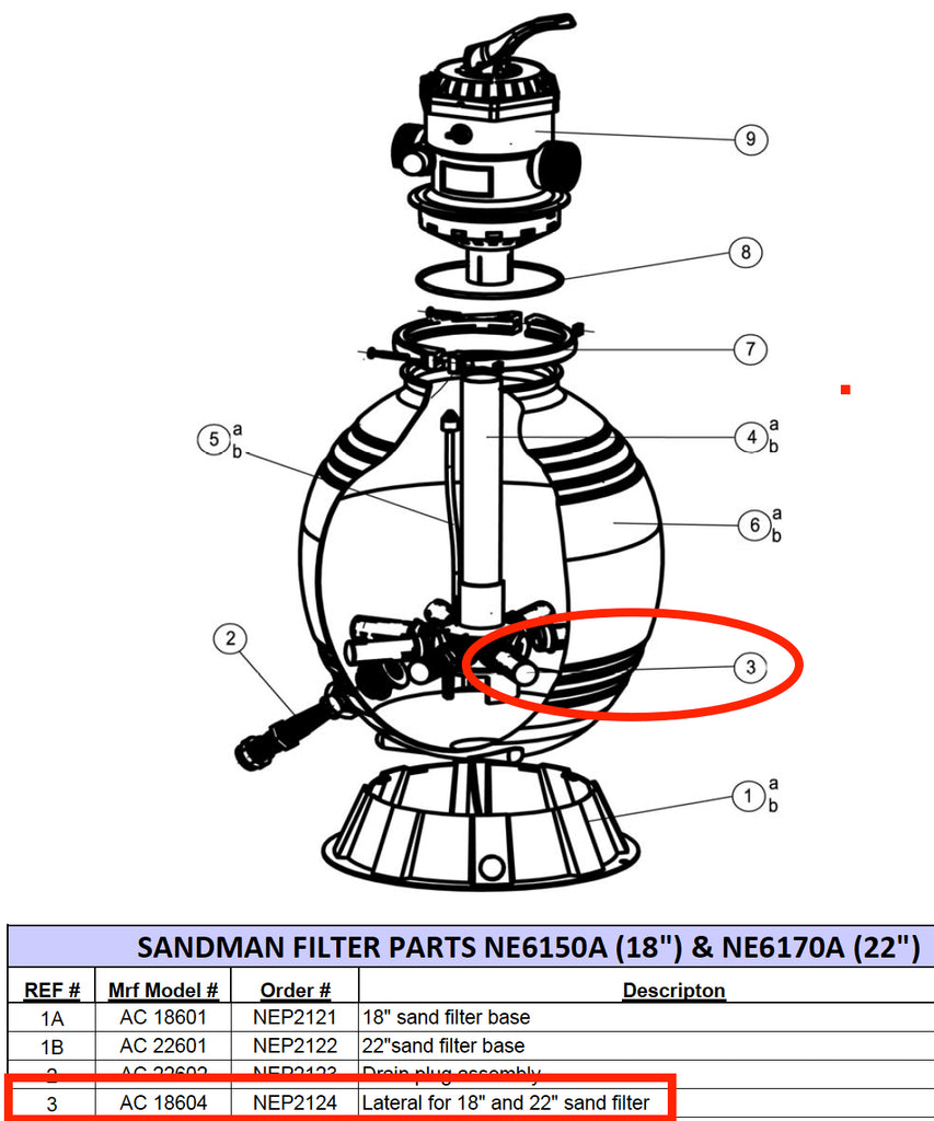 Replacement Part NEP2124 Lateral AC 18604 Set of 8