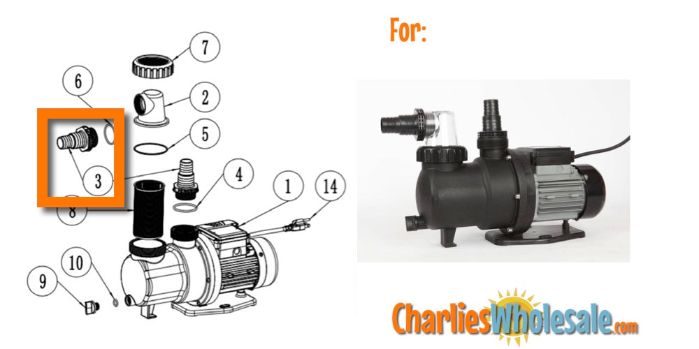 Replacement Part NEP4246 1.25 - 1.5 Inch Hose Connector for NE4523