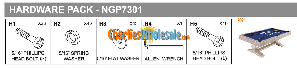 Replacement Part NGP7301 Hardware Pack