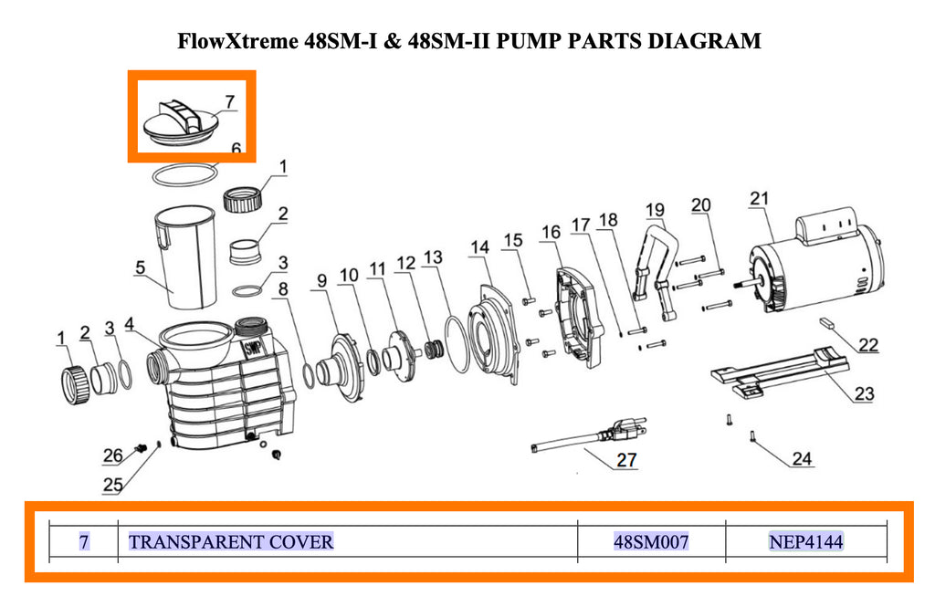 Replacement Part NEP4144 Transparent Cover
