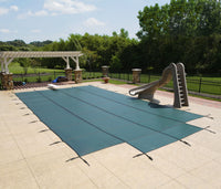 Swimming Pool Safety Covers - Arctic Armor 18-Year Mesh, Concrete Deck Hardware in Blue