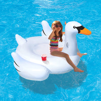 Elegant Giant Swan 73-in Inflatable Ride-On Pool Float