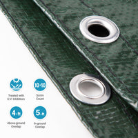 18' x 38' Oval Above Ground Swimming Pool Tarp Winter Cover