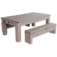 Driftwood 7-ft 3-in-1 Combo Air Hockey Table w/ Ping Pong and Dining