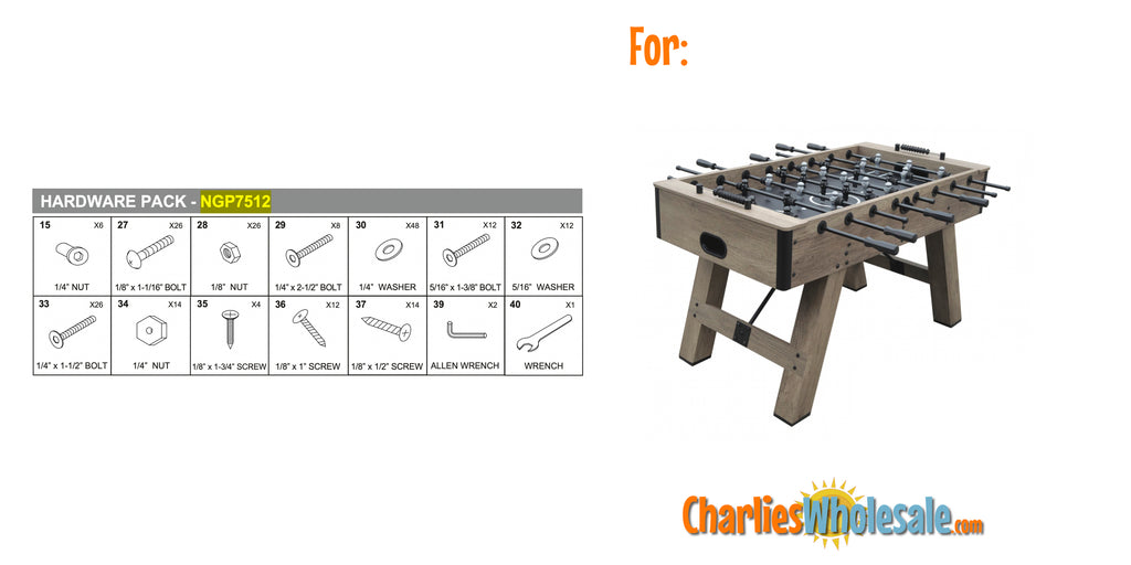 Replacement Part NGP7512 Hardware Pack