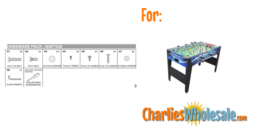 Replacement Part NGP7228 Hardware Pack