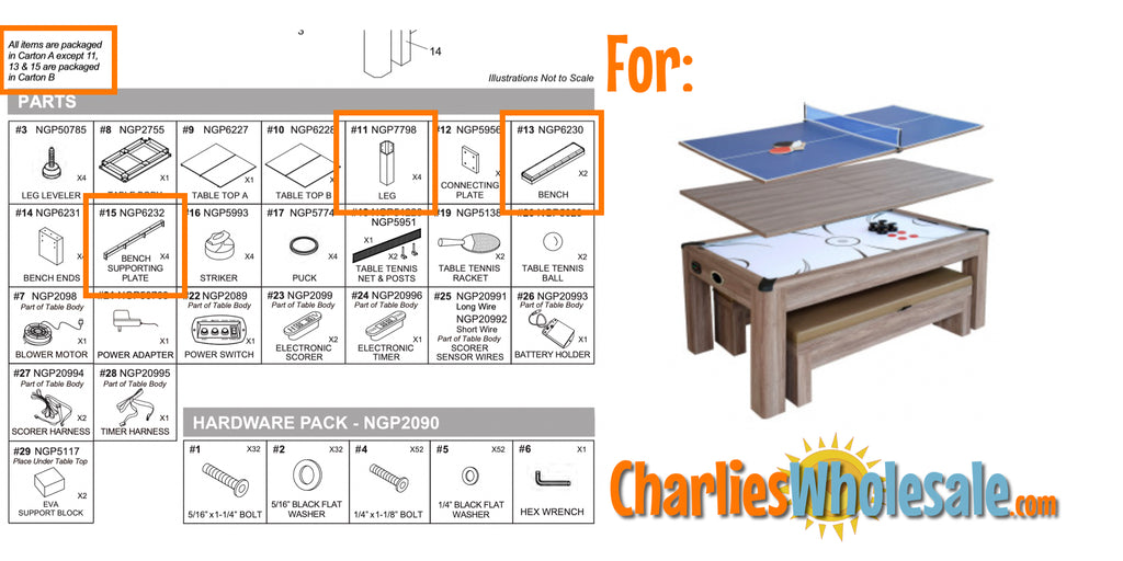 Replacement Part NG1137HB Box B for Driftwood Air Hockey