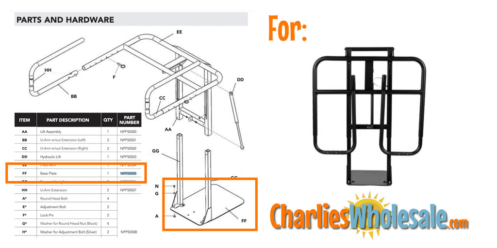Replacement Part NPP50505 Base Plate