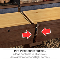 The Rockford 12' or 14' Two-Piece Solid Wood Shuffleboard Table