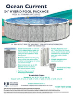Ocean Current 54" Tall Resin Above Ground Pool Kit plus Starter Package