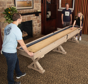 The Rockford 12' Two-Piece Espresso Shuffleboard Table