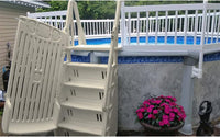 Vinyl Works 24" Gated Entry Above Ground Pool Ladder, Taupe | AF-T