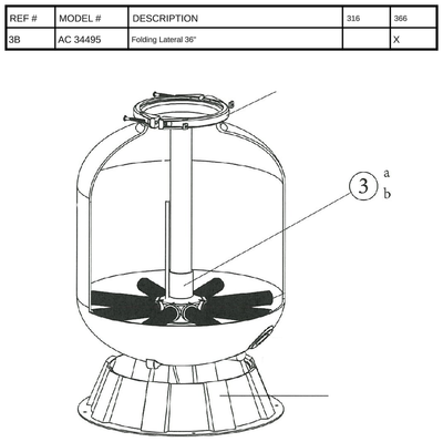 Replacement Part AC 34495 - Folding Lateral 36