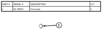 Replacement Part AC 35874 - Press gauge